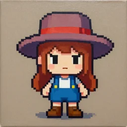 a hat in time, hat girl, oil on canvas #pixelart #16bit