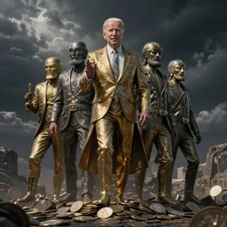 biden worshipping the financial gods of greed