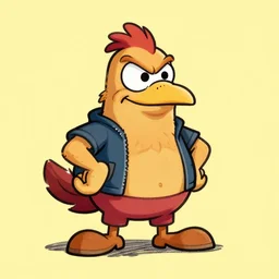 drawing of cocky clout with yellow background