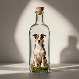 instagram photo, a dog in the bottle