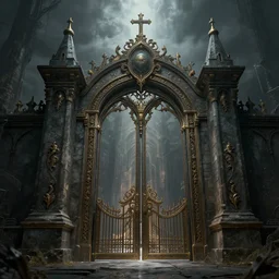 the gate to the eternal kingdom of despair, fantasy, digital art, hd, detailed.