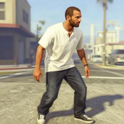 trevor phillips gta v los santos, painting by phil hale, fransico goya,'action lines '!!!, graphic style, visible brushstrokes, motion blur, blurry, visible paint texture, crisp hd image