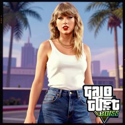 Taylor Swift in GTA 5, cover art by Stephen Bliss