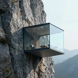 glass house built on the side of a vertical cliff, neofuturism architecture, digital painting, detailed, highly detailed, smooth, sharp focus, 3 d rendering, octane, unreal engine, digital, maya, award winning, trending on artstation