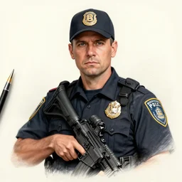 a well designed portrait of an fbi agent, detailed, realistic, sketch style, artstation, greg rutkowski, 8 k resolution.