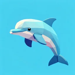 low poly dolphin, vaporwave, clean