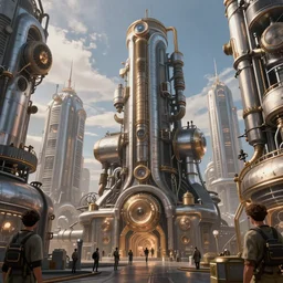 steampunk city, digital art, artstation, 4 k,