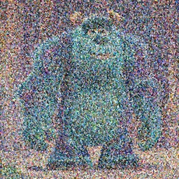 Pixar's Monsters King, colorkey artwork by Sergey Kolesov, detailed, dynamic, cinematic composition