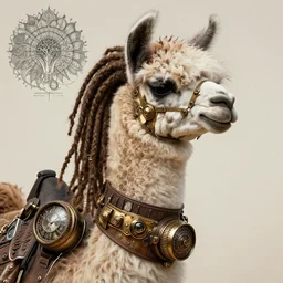 llama with dreadlocks, steampunk, by mandy jurgens, ernst haeckel, james jean