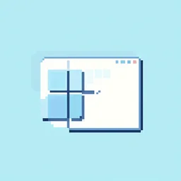 WINDOWS XP in minimalist pastel Pixel art