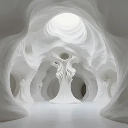 epic fractal cave interior by zaha hadid, iris van herpen and rick owens. highly detailed, hyper - real, very beautiful, intricate fractal details, very complex, opulent, epic, mysterious, polished, futuristic design, trending on deviantart and artstation