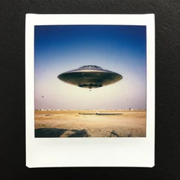 polaroid of a ufo landing in kuwait
