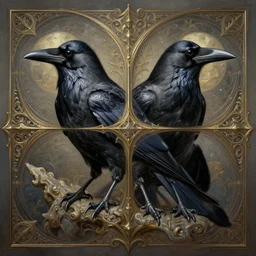 digital _ painting _ of _ the crow _ by _ filipe _ pagliuso _ and _ justin _ gerard _ symmetric _ fantasy _ highly _ detailed _ realistic _ intricate _ port