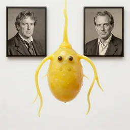 human amoeba by greg rutkowski and norman rockwell, opaque yellow liquid