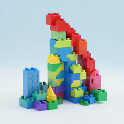 tetris made from colourful city blocks