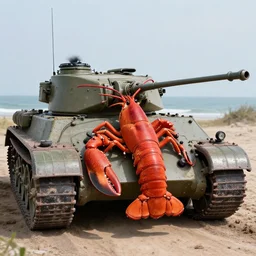 realistic, very detailed, lobster war tank