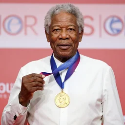 morgan freeman giving morgan freeman a gold medal