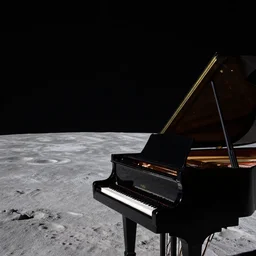 a piano on the moon