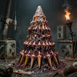 pencils of brutalist tiered medical, unsymmetrical, horror mollusk block, surrounding med equipment, abandoned filthy, chemical burns, rusted, macerated, eviscerated by fimbria wires, by v finlay, wayne d barlowe, stefano tamburini, torch light, muted colors, epic, hyper detailed, awe inspiring, award winning horror,