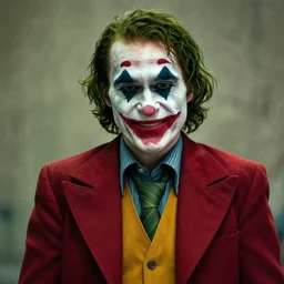 A smiling Jean-Luc Mélenchon as the Joker in Batman, 4k