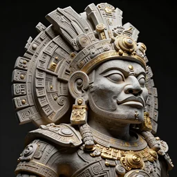 intricate sculpture of an aztec warrior, ulta high detail, subtle gold accents, sculpted by craig mullins, yoji shinkawa, trending on artstation, hyper detailed, insane details, intricate, ornate, elegant, luxury, dramatic lighting, cgsociety, art, octane render, weta digital, micro details, 3 d sculpture, structure, ray trace 4 k