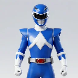 blue santa as the blue power ranger, digital photography, high detailed