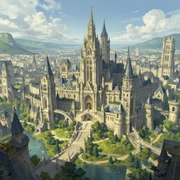 grand fantasy city by martin deschambault