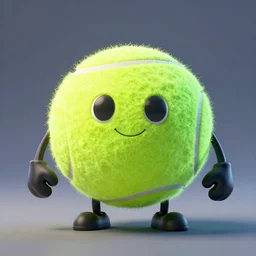 high quality 3 d render cyberpunk very tennis ball monster highly detailed, unreal engine cinematic smooth, in the style of blade runner &, basil gogos, chalk, low angle, uhd 8 k, sharp focus, illustrated by basil gogos