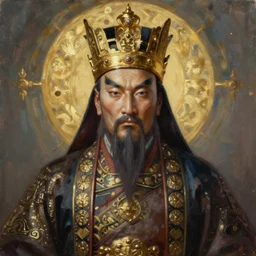 a stunning and noble highly detailed portrait of genghis khan by h. r. giger, trending on artstation, oil painting masterpiece, symmetry, mysterious, very very very aesthetic