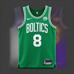 boston celtics los angeles lakers jersey fusion, concept art, octane render, vivid, trending on artstation