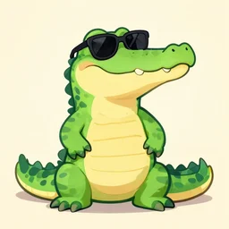 cartoon alligator wearing sunglasses