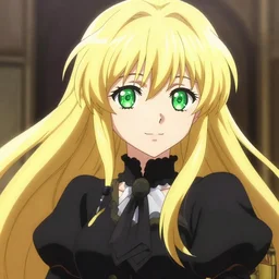victorique de blois anime girl gosick super detailed green eyes green eyes green eyes green eyes black dress black dress black dress black dress blonde hair by greg rutkowski makoto shinkai aramaki shinji artgerm, cushart krenz key art feminine award winning sparkling eyes ultrahd smile stunning