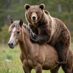 a a bear rides a centaur, hyper detailed, photo taken on a nikon, 4k, ultra high quality