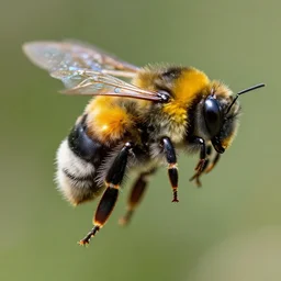 flying bumble bee, mecha, combined with real corbiculae hair and metal 8k n--9