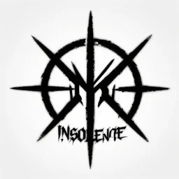 black metal logo for the band insolence by christophe szpajdel, white on black, lord of the logos