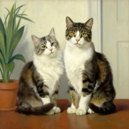 a norman rockwell painting of a cat