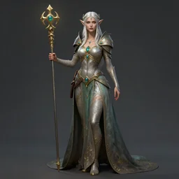 high fantasy female elf goddess designed by Greg rutkowski, concept art, fantasy, 4k, CG render