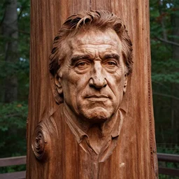 robert deniro carved from a redwood tree