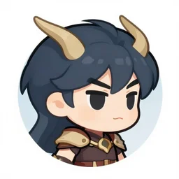 detailed stylized chibi art profile pic of pythor