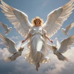 matte painting of heaven and its angels, cinematic, ray traced, octane render, cinematic lighting, ultrarealistic, featured on artstation, 8 k uhd artwork