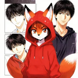 the little fox demon wearing a red hoodie under stars mark riddick alexey egorov inio asano mangaka