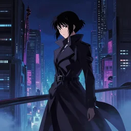 a high definition screenshot from the detective ( noir ) cyberpunk anime film ; a lone ( ( female detective in a trenchcoat ) ) investigates a dreamworld, digital painting by makoto shinkai and martin ansin, surrealism, trending on artstation