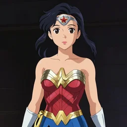 Yui Hatano as Wonderwoman drawn by Makoto Shinkai