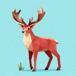 lowpoly art of red deer