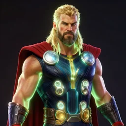 glowwave portrait of thor, borderlands 3, au naturel, hyper detailed, digital art, trending in artstation, cinematic lighting, studio quality, smooth render, unreal engine 5 rendered, octane rendered, art style by klimt and nixeu and ian sprigger and wlop and krenz cushart.