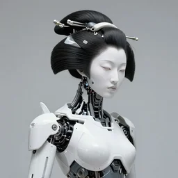 fine art portrait head shot minimal angel geisha cyborg mech by ilm and bill sienkiewicz and emmanuel shiu, zaha hadid, simplified neo - futuristic tactical, posed feminine, studio, mamiya 6 5 mm photograph, iso 4 0 0, f / 5. 6, hyperrealism, studio lighting, high detail, sharp focus, trending artstation, cgsociety