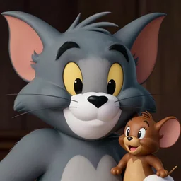 ( tom and jerry ) photorealistic feroflex portrait photography, studio lighting, ektachrome, intricate, face details, ultradetails, beautiful face, artstation