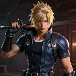 Squall Leonhart in Resident Evil 2, unreal engine, dramatic lighting, cinematic