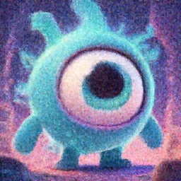 cartoon big eye in 3d rim abyssal bioluminecant dofus hyperbeast by Brock Hofer digital art, ArtStation  GTA cover comics style  global illumination Volume lighting Pixar and Disney tone mapping harmony and joy color pastel vibrant