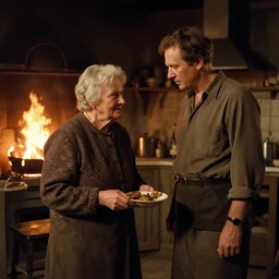 1 9 7 0 s movie still by andrei tarkovsky of a heavy burning grandma kitchen by night, cinestill 8 0 0 t 3 5 mm, heavy grain, high quality, high detail, dramatic light, anamorphic, flares